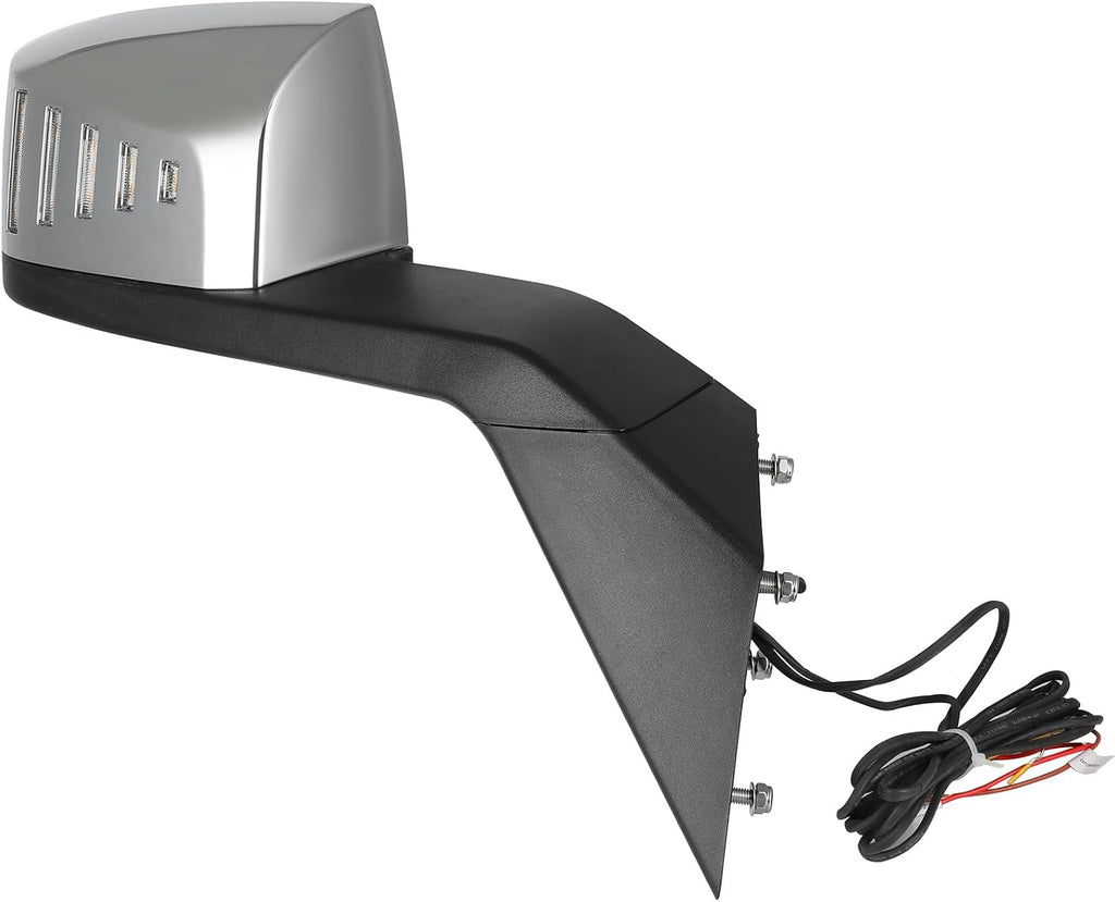 Passenger Side Truck Hood Mirror Fits 2004-2018 for Volvo VNL/VN Series, Manual Control View Mirror with Turn Signal Light
