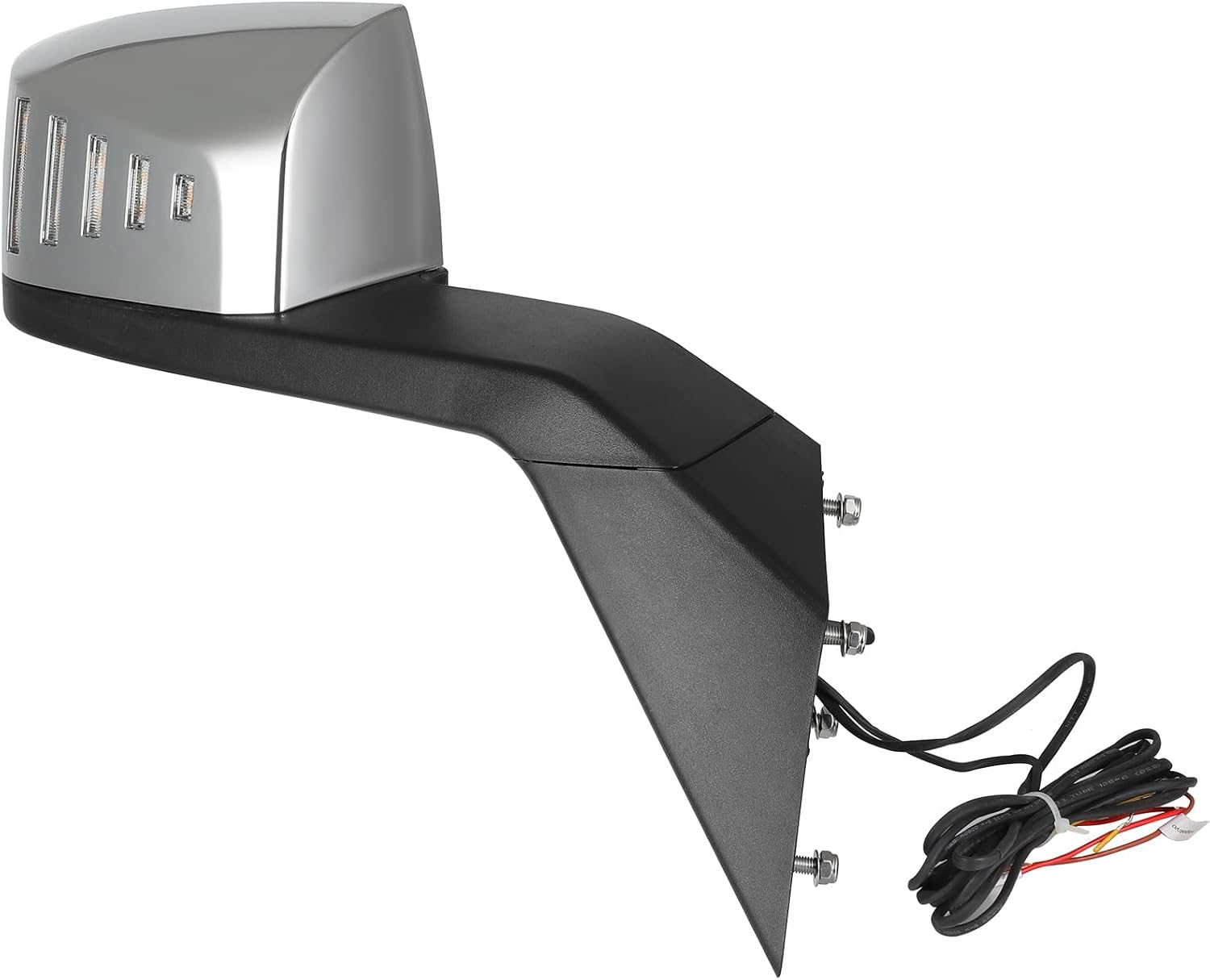 Passenger Side Truck Hood Mirror Fits 2004-2018 for Volvo VNL/VN Series, Manual Control View Mirror with Turn Signal Light