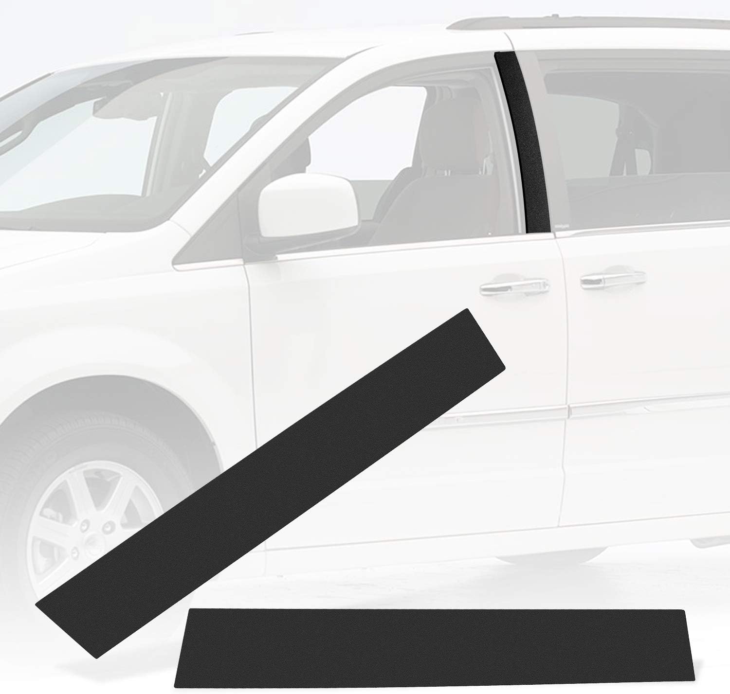 RANSOTO 926-446 B Pillar Trim Door Molding Compatible with 2008-2020 Chrysler Town Country, Dodge Grand Caravan Driver & Passenger Side Windshield Outer Cover Replaces 926-445 5020664AA 5020665AA