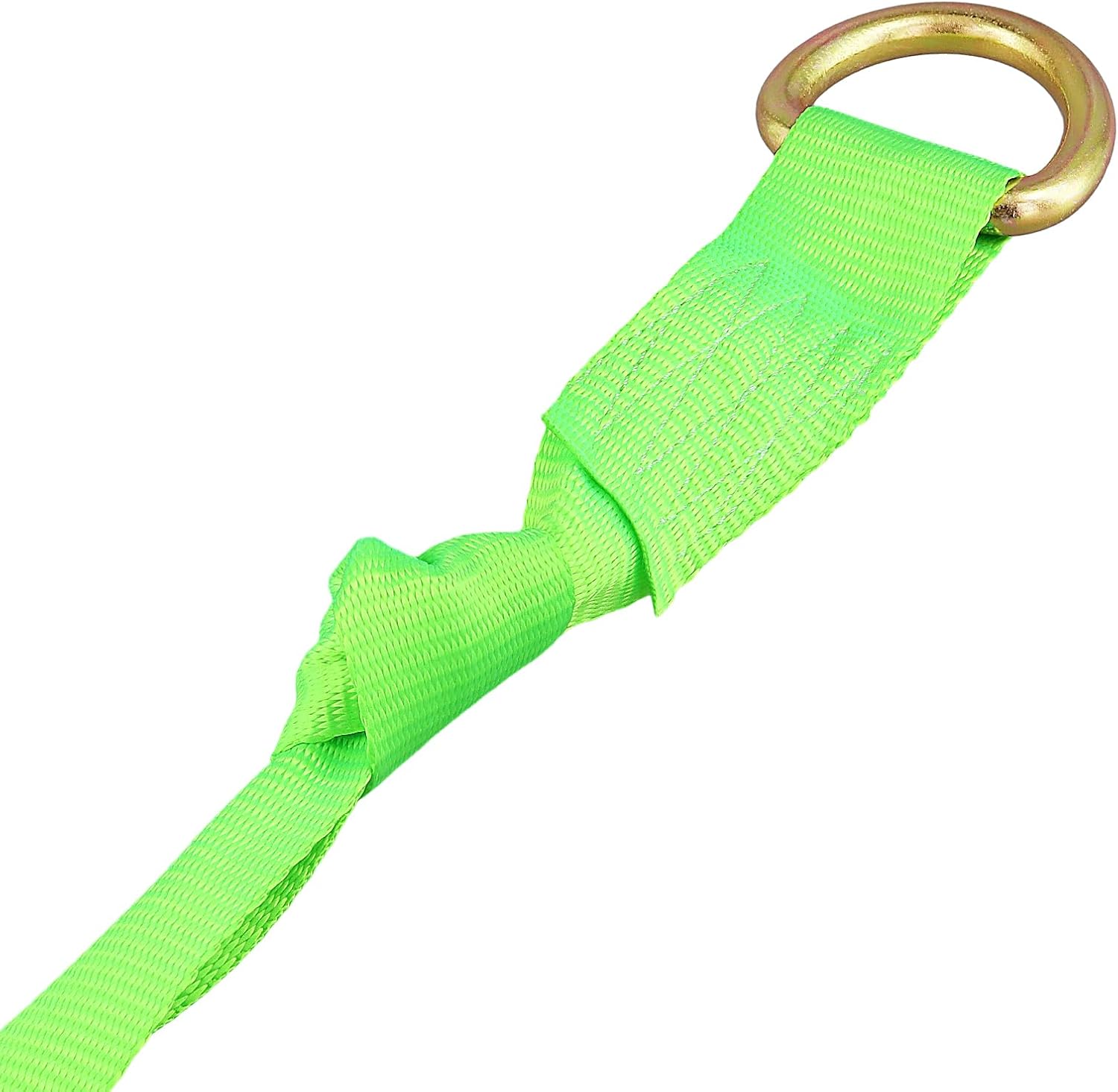 JOIKIT 4 Pack 2 Inch x 8.2 Ft Lasso Tow Strap with D Ring Auto Tie Down for Wheel Lift, Wrecker, Rollback, Tow Truck, Green