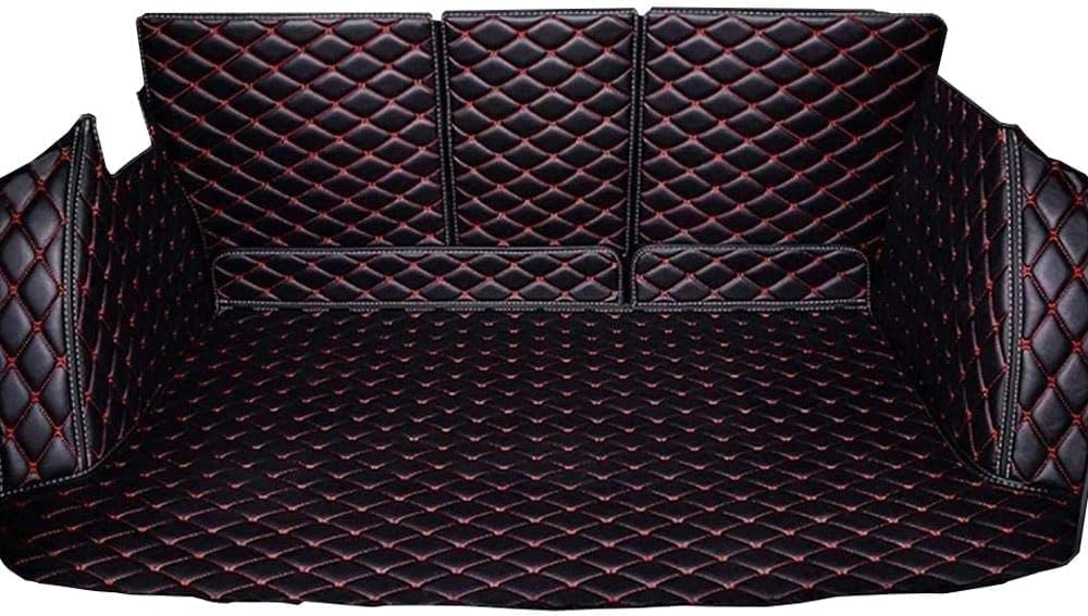 Car Full Coverage Boot Liner for Polestar 2 2023 2024 2025, Antislip Carpets Anti-Scratch Leather Rear Trunk Protector Mat,A/BlackRed