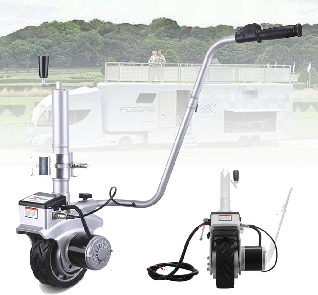 350W 12V Electric Wheel Trailer Mover, Electric Trailer Dolly, 5000lbs Towing Capacity, 7.5'' Rubber Tire, for Moving Trailer Caravan Boat