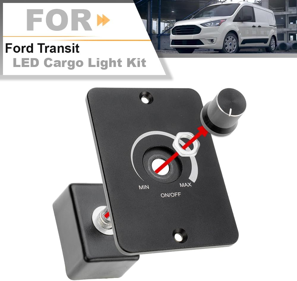 LED Interior Cabin Courtesy Cargo Load Space Area Dome Light for 2015+ Ford Transit Cargo Van Camper DIY Conversion LED Rear Truck Bed Cargo Light with Harness Wiring
