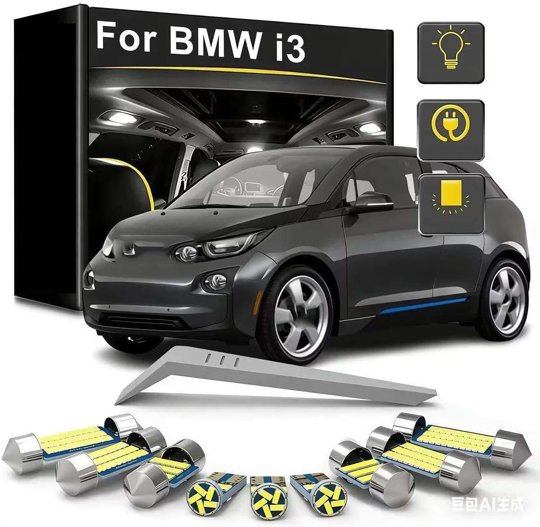 9Pcs Car LED Interior Light Indoor Reading Trunk Glove Box Lamp Kit,for i3 2014 2015 2016 2017 2018