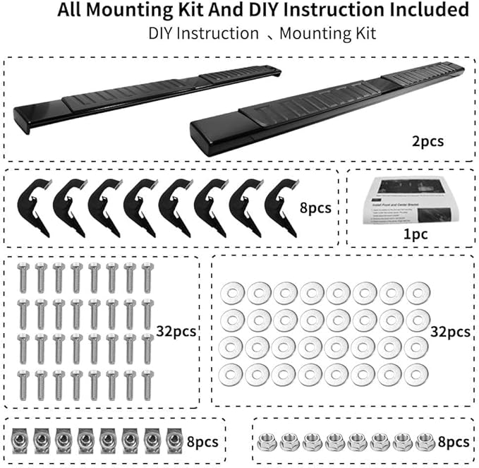 YITAMOTOR Running Boards 6 inches OE Style Aluminum Side Steps, Nerf Bars - Image 12