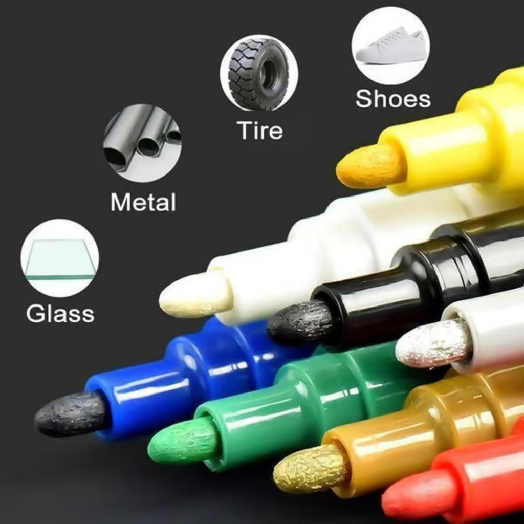 Waterproof Non-fading Tire Paint Pen, Tire Paint Pen for Car Tire Letters, 12 Colors Tire Marker, Repairing Tire Scratches, For Car & Motorcycle Tire (Orange)