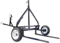 Adjustable Round Bale Mover Hay Bale Trailer Bale Hauler Manual Winch 1500 lbs Capacity 4.80-12" Tubeless Tires Heavy Duty Steel Frame ATV UTV Truck Towable Bale Lifter Transport Tool Black