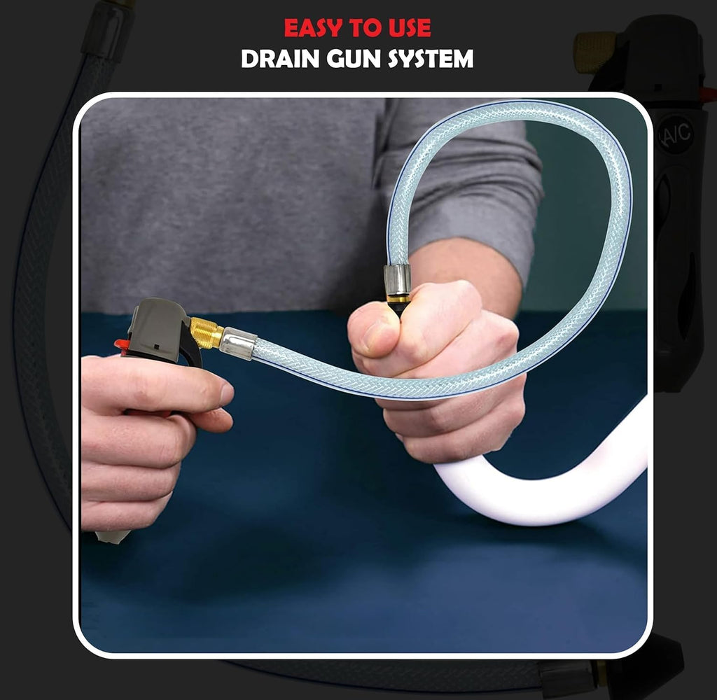 redrock gallo drain gun with 5 unthreaded co2, front angle view