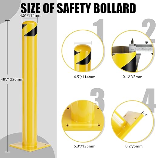 Safety Bollards, 48 inch Height Bollard Post, - Image 2