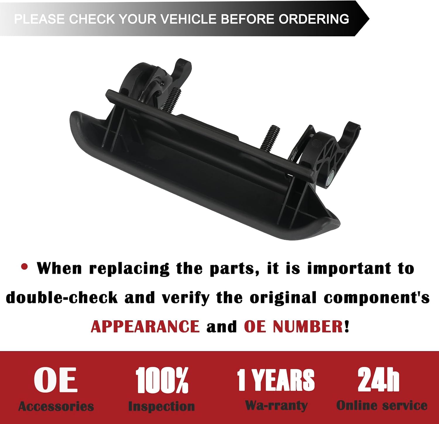 TQPONLT Tailgate Door Handle | Compatible with 1998-2011 Ford Ranger,2001-2010 Mazda B2300 B3000 B4000 Truck | Replace 77872 1L5Z-9943400-AAA Rear Tail Gate Latch Handle (Textured Black)