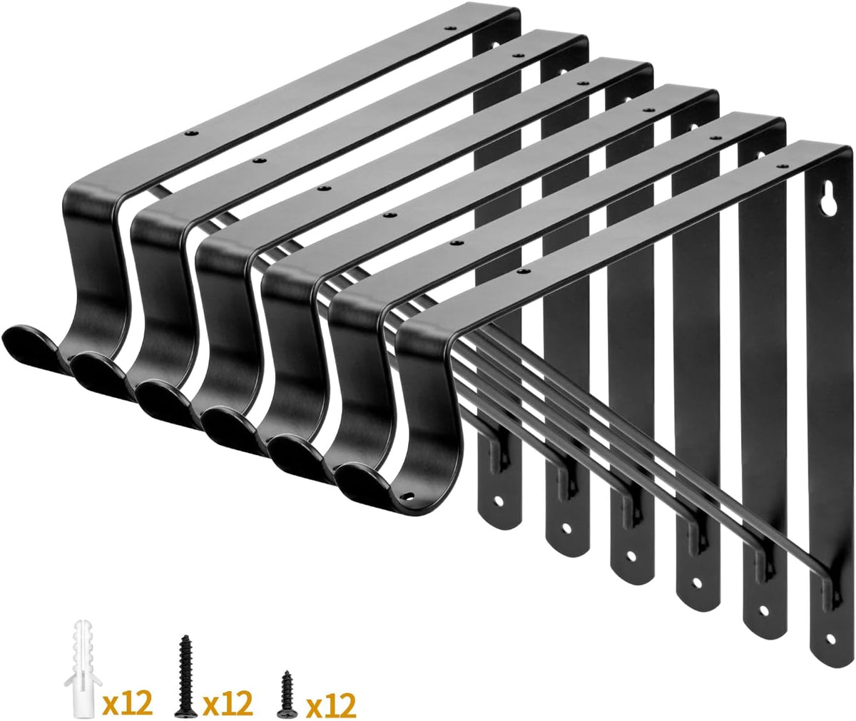 yarssihha 6 pack closet rod bracket, 12 x, main product view