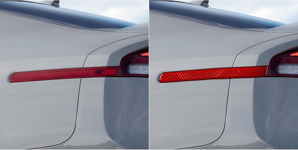 NVCNX Real Premium Carbon Fiber Accessories Compatible with KIA Stinger GT 2018-2023 2019 2020 2021 2022 Car Tail Light Cover Decal Decoration Exterior Trim Sticker Red
