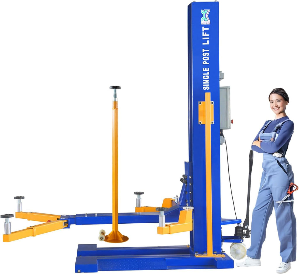 XK-6200 Mobile Single Post Car Lift Electro-Lock Maximum Lifting Capacity 6200