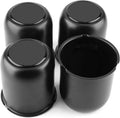 3.19 Inch Stainless Steels Trailer Wheel Center Caps Fit 3.19" Center Bore Truck Trailer RV SUV Wheels Rims, Matt Black Push Through Hub Covers, 4Pcs, Height 3.62 in