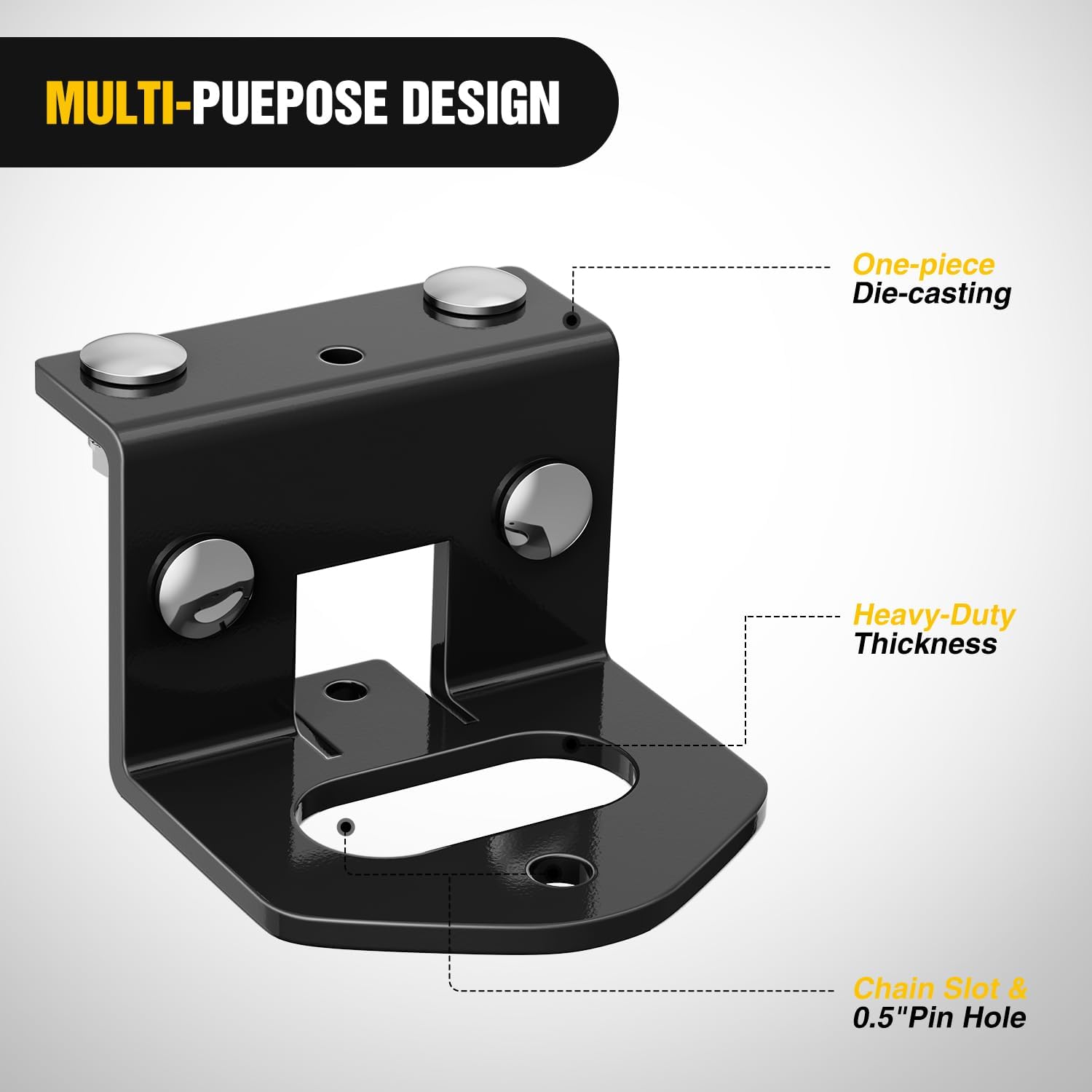 Nilight Zero Turn Lawn Mower Hitch with Bolts Versatile Chain Slot for IKON X, IKON XL, ZT-X, ZT-XL OEM Replacement #71514900 Heavy Duty Steel Black