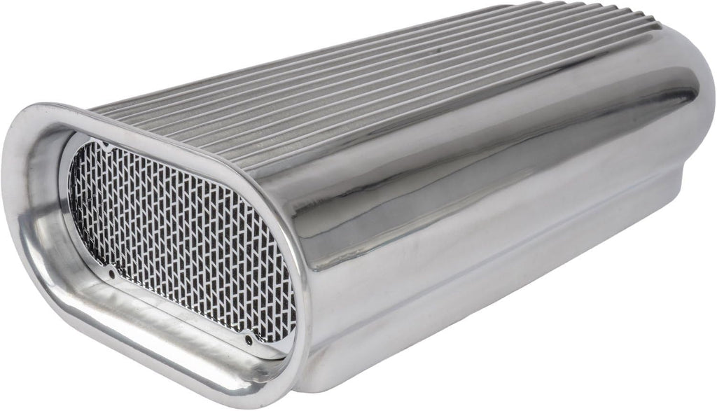 JEGS Hilborn-Style Scoop | Fits Single Or Dual 4-Barrel Carburetors | Polished | Includes Inlet Screen & Bezel, Element, And Assembly/Mounting Hardware | 20" L x 9-7/8" W x 6" H Overall