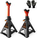 6 Ton (13,200 LBs) Jack Stands with Crossbars,Double Pin Locking,Rubber Cover,Large Foot Base,15"-22" Adjustable Height,Heavy Duty Car Jack Stands,Lifting Bus,RV,SUV,MPV,Pickup Truck,2 Pack