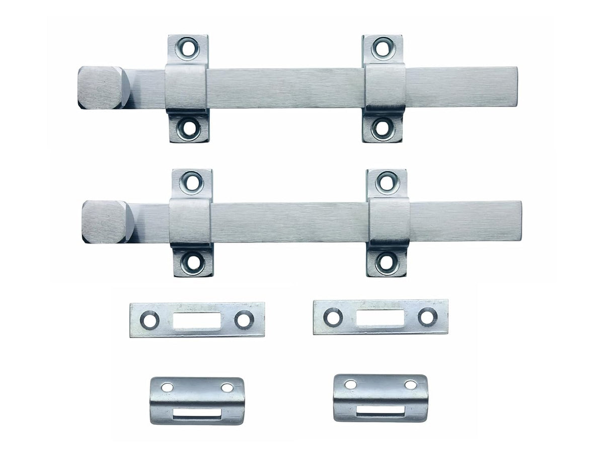qcaa heavy duty surface bolt, steel, 8", brushed, main product view