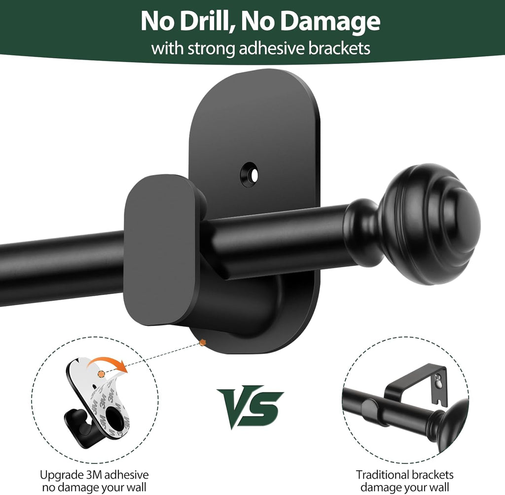 kamanina curtain rods 2 pack no drilling 32 showing dimensions