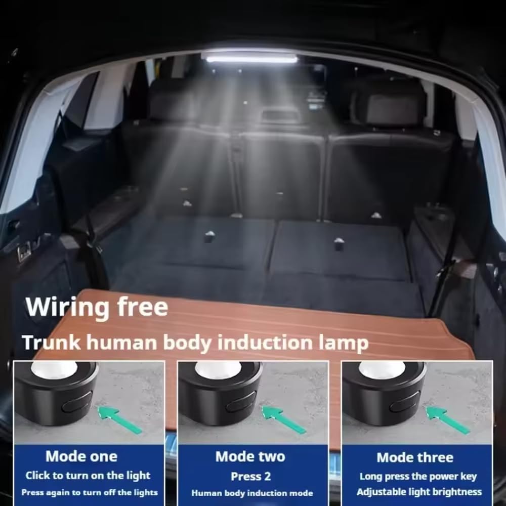 Car Trunk LED Light for Hyundai Ioniq 5 NE 2021 2022 2023 2024 2025 2026, with Automatic Sensor, Bright Interior Lighting for Trunk and Car Interior, 2PCS LED Car Lights,C White 900mah