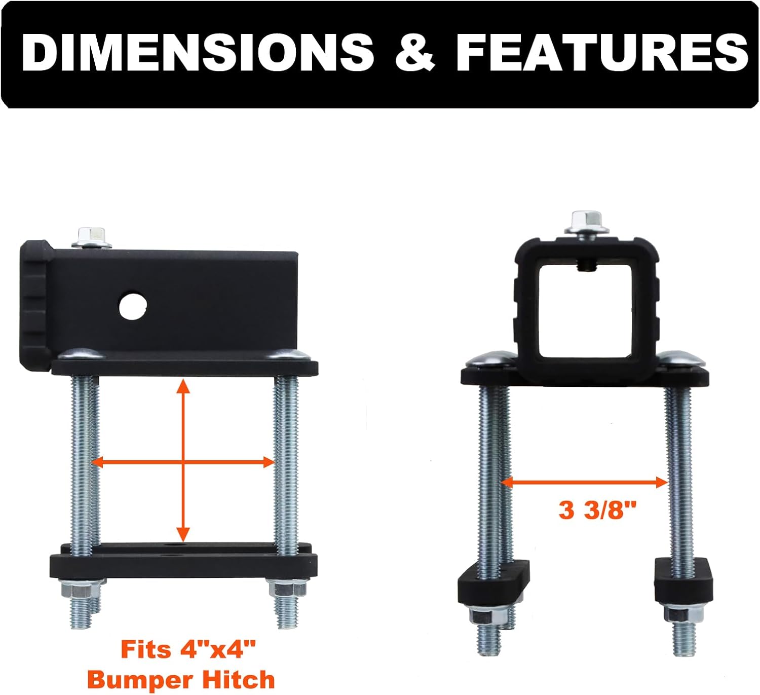 RV Bumper Hitch Receiver with Hitch Cover, Fits Various Beams