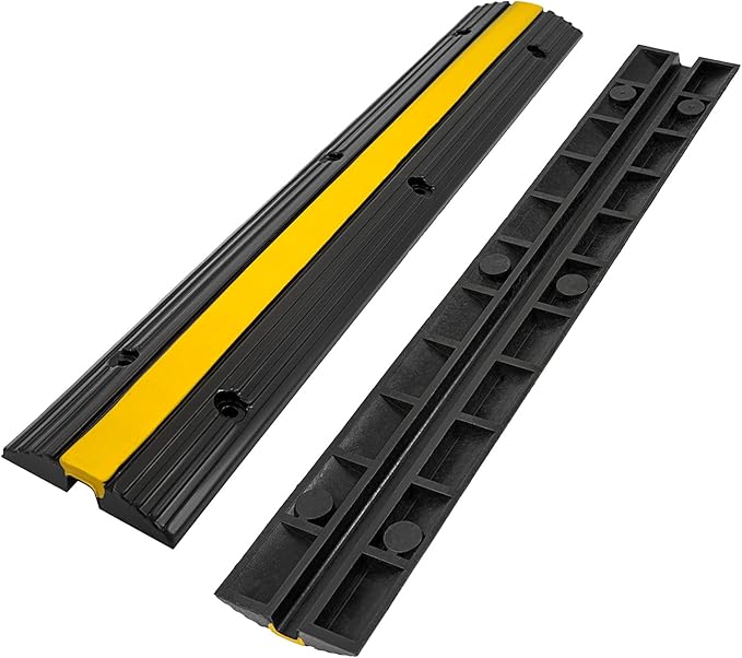 CXRCY Cable Protector Ramp 4 Pack of 1-Channel Rubber Hose Ramp, 22046Lbs - Image 9