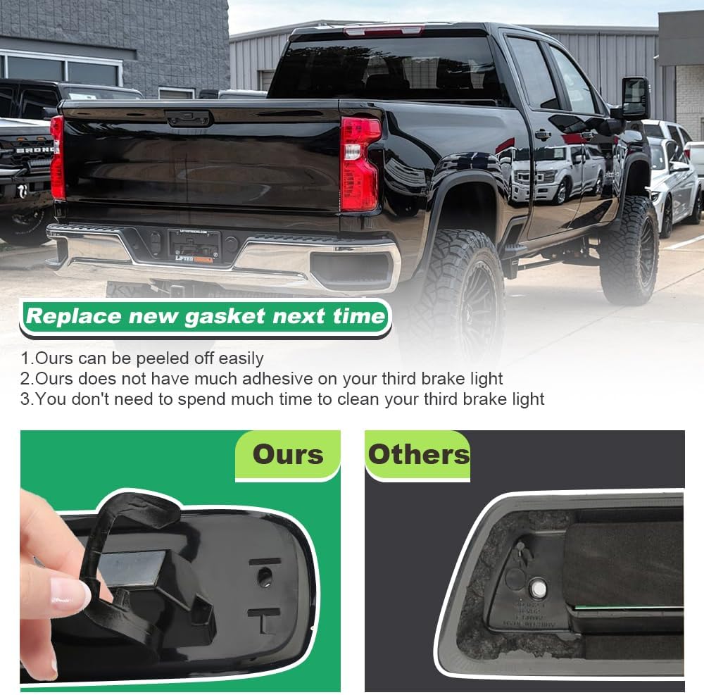 3rd Third Brake Light Seal Gasket Compatible with Ford F150 2009 to 2014,Waterproof High Mount Stop Lamp Assembly, Single-Sided Adhesive