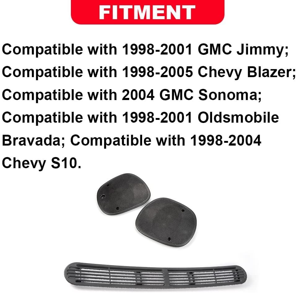 ALLGOOD Dash Defrost Vent Cover Left Right Speaker Grille Set Compatible With Chevy Blazer S10/GMC Jimmy Sonoma Oldsmobile 1998-2005