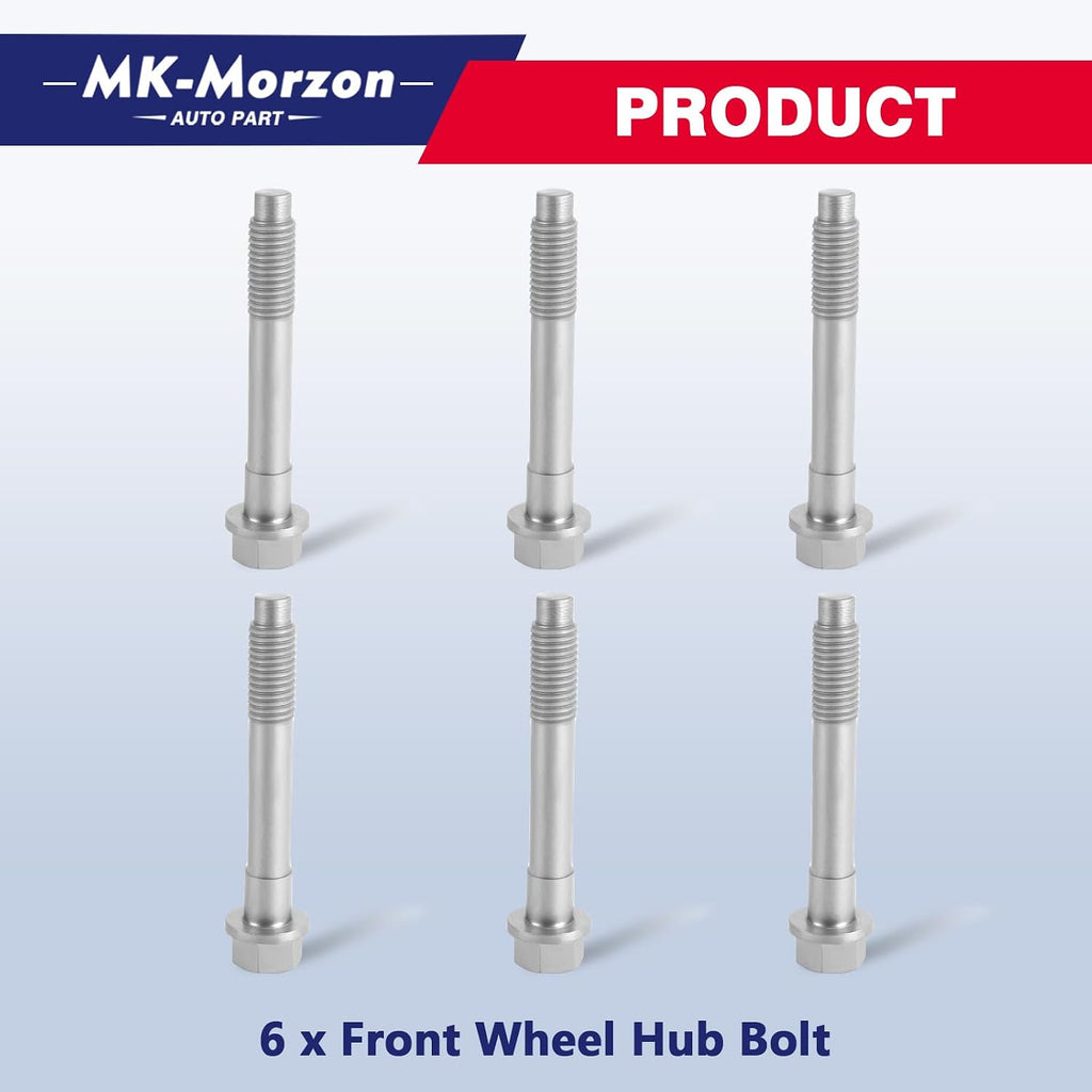 926-173 Front Wheel Hub Bolt Compatible with J-eep 2007-2018 Wrangler 2018 Wrangler JK 1999-2004 Grand Cherokee Wheel Bolts Replace# 5012436AA, 5012436AB (6Pcs)