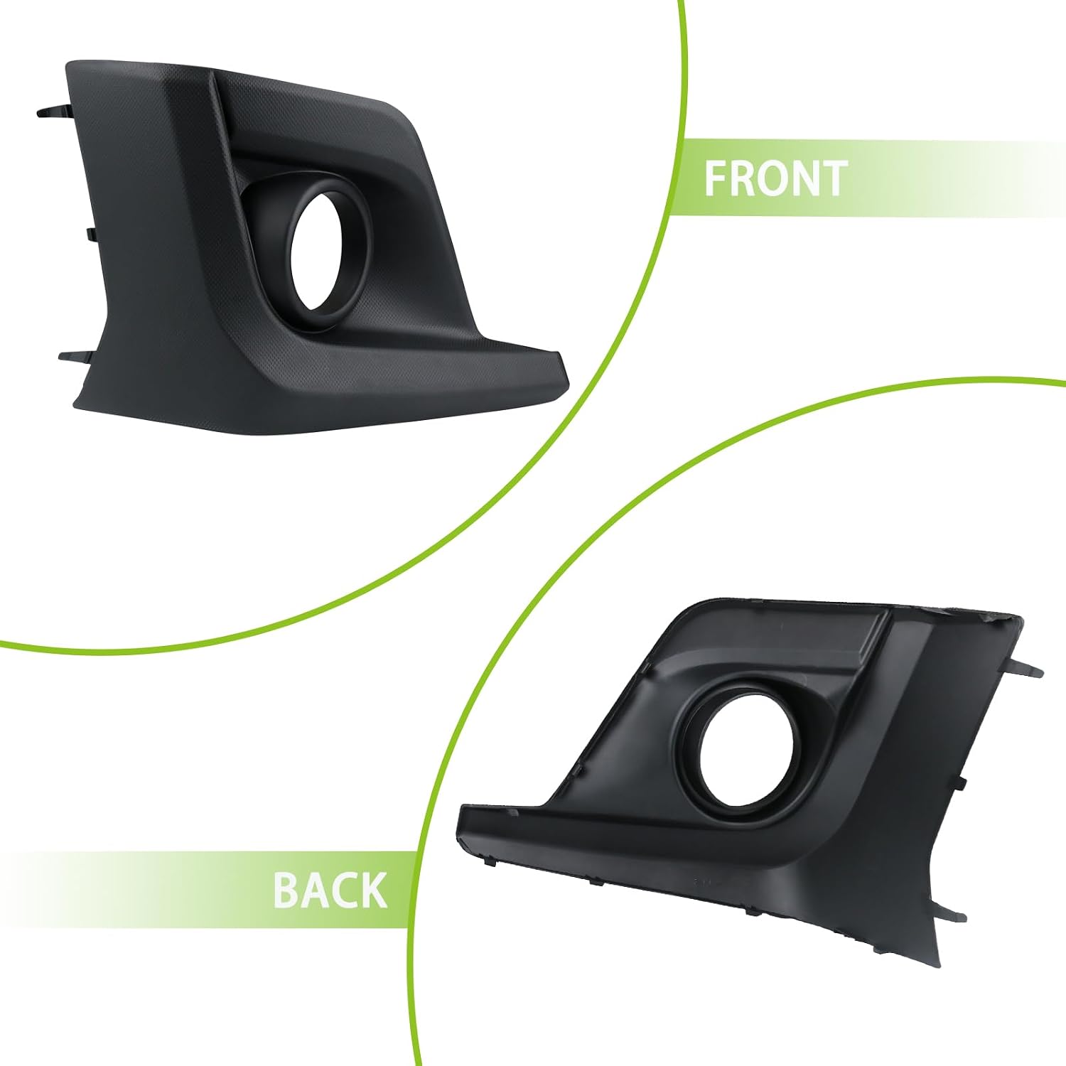 Front Bumper Fog Light Bezel Cover Right Passenger Side Lamp Panel Trim with Fog Light Hole Black Compatible with 2018-2020 Subaru Crosstrek Replaces 57731FL082 SU1039121