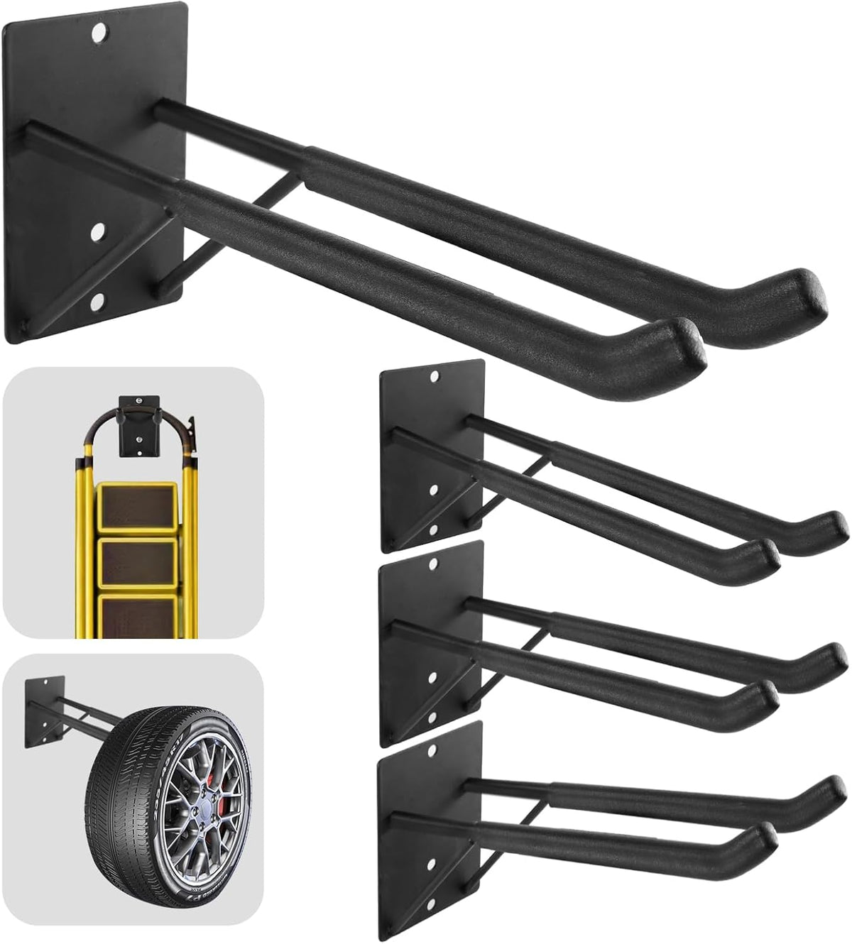 14" Large Heavy Duty Garage Hooks, Utility Wall Mount Hangers