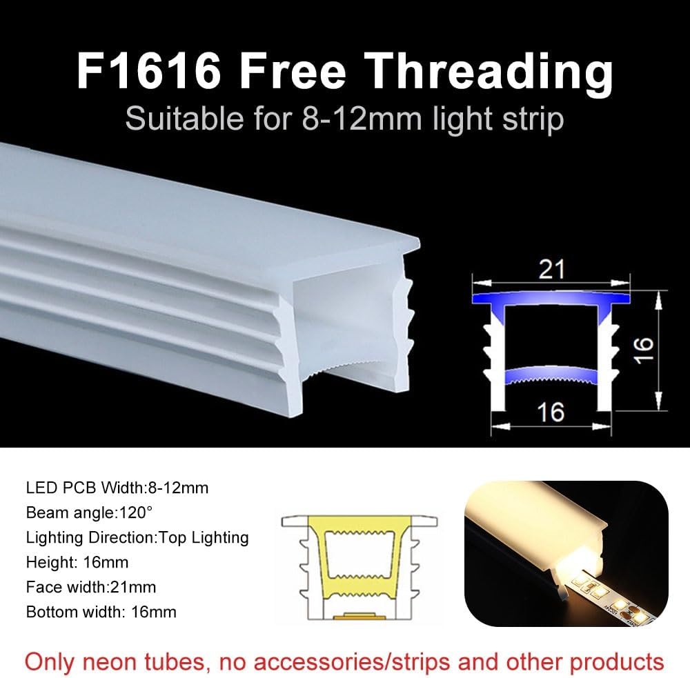 LED Neon Flex Tube - Silicone Cover for Indoor Ribbon Lights (1M-10M Length)