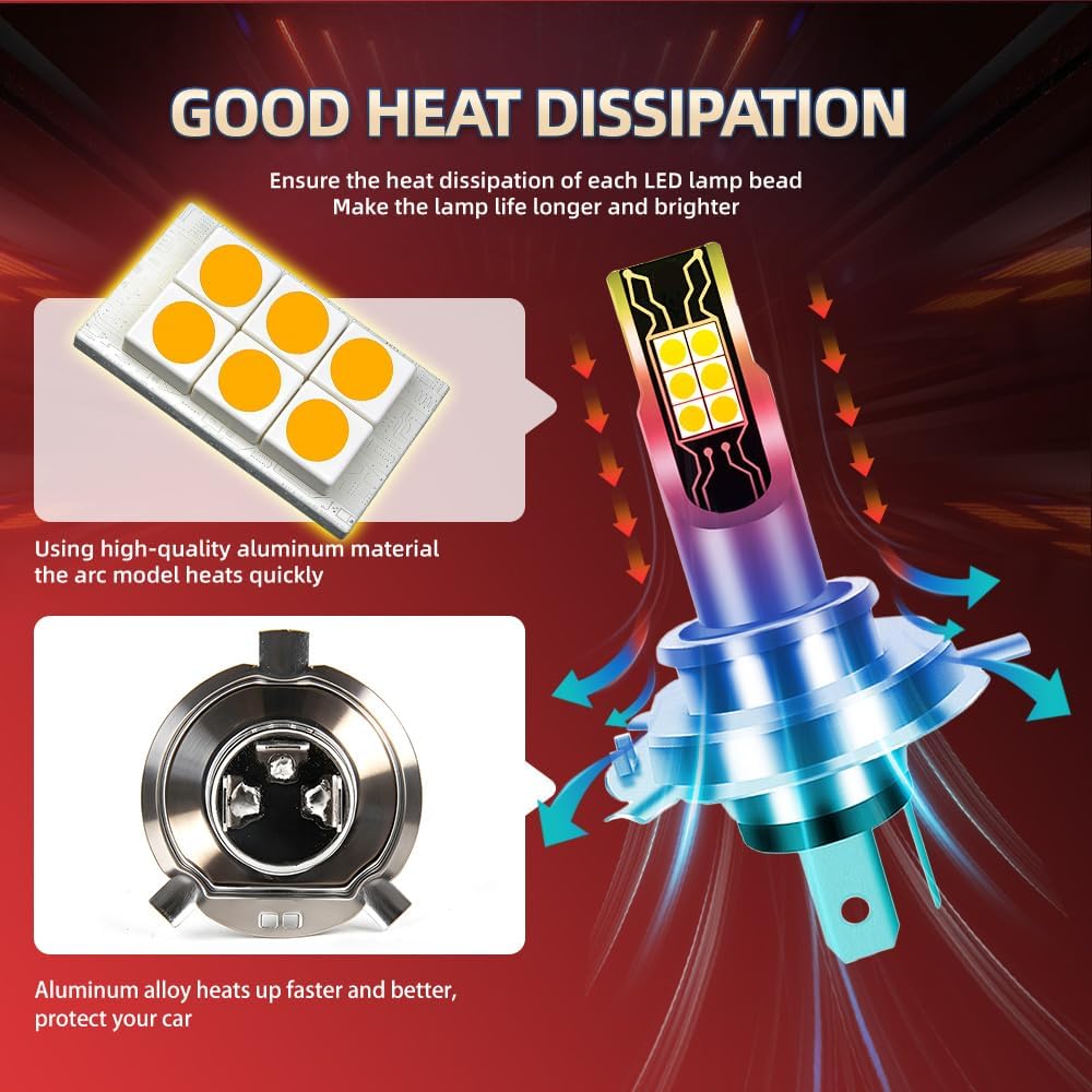 Super-Bright Bulb for Polaris Trail Boss 250 1988-1999, 25000LM 3000K Yellow, Plug n Play, for Off Road, Pack of 2