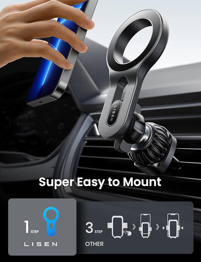 LISEN for MagSafe Car Mount Magnetic Car Phone Mount, Air Vent Phone Holder Car - Image 7