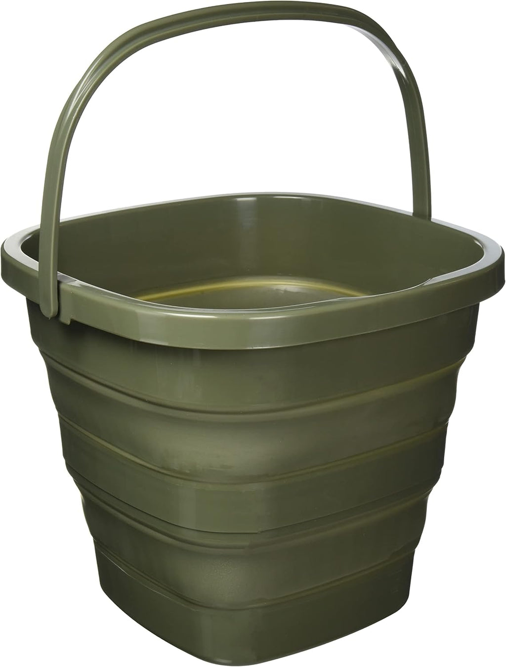 BUNDOK BD-602KA Folding Bucket, 3.2 gal (10 L), Khaki, Folding, Compact Storage