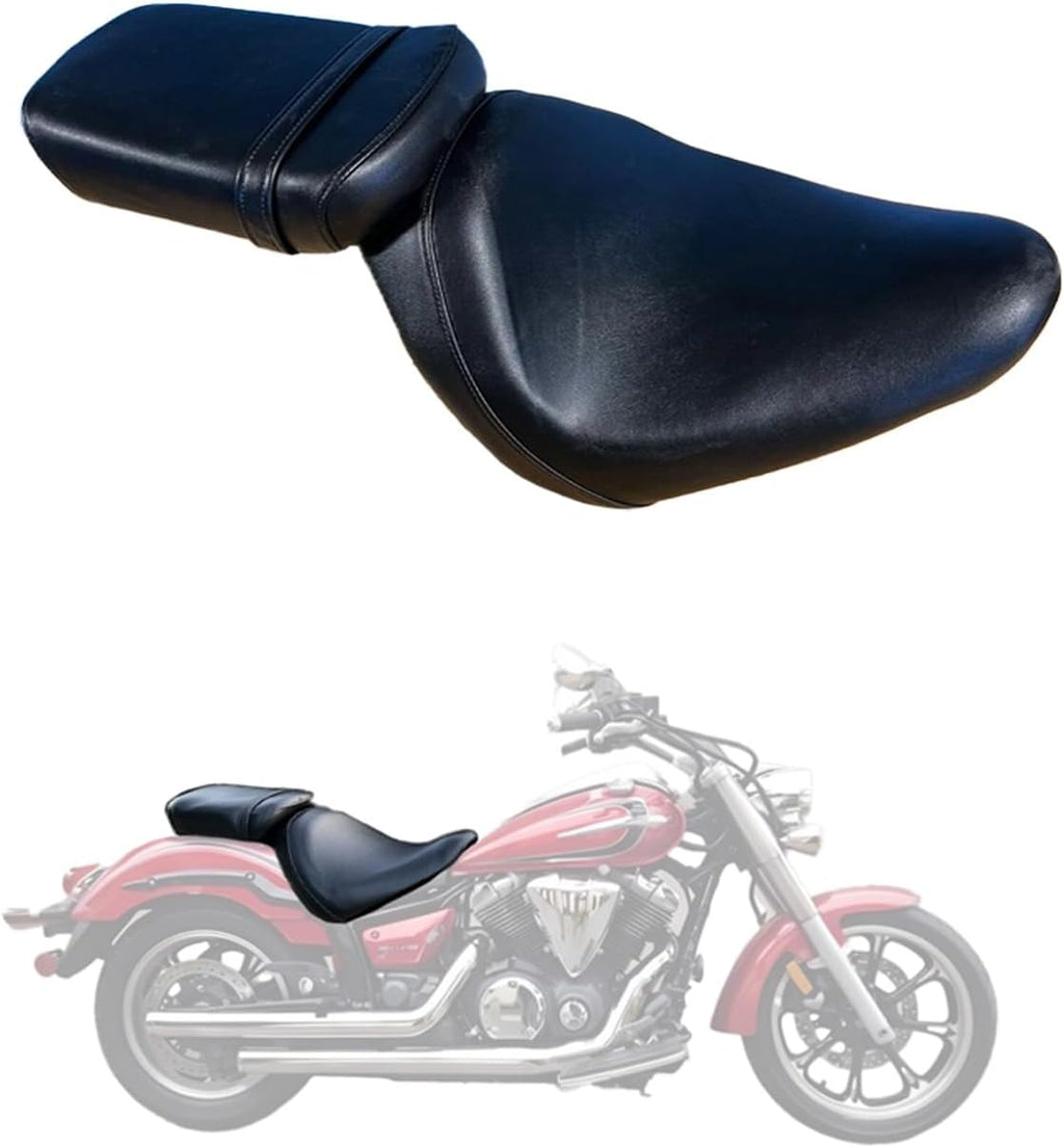 Full Wrap-Around Seat Cover for Honda VT 600 VT600 C/CD Shadow VLX Deluxe 1988-2008 /Premium Leather/Waterproof/Stain-Resistant (Black)