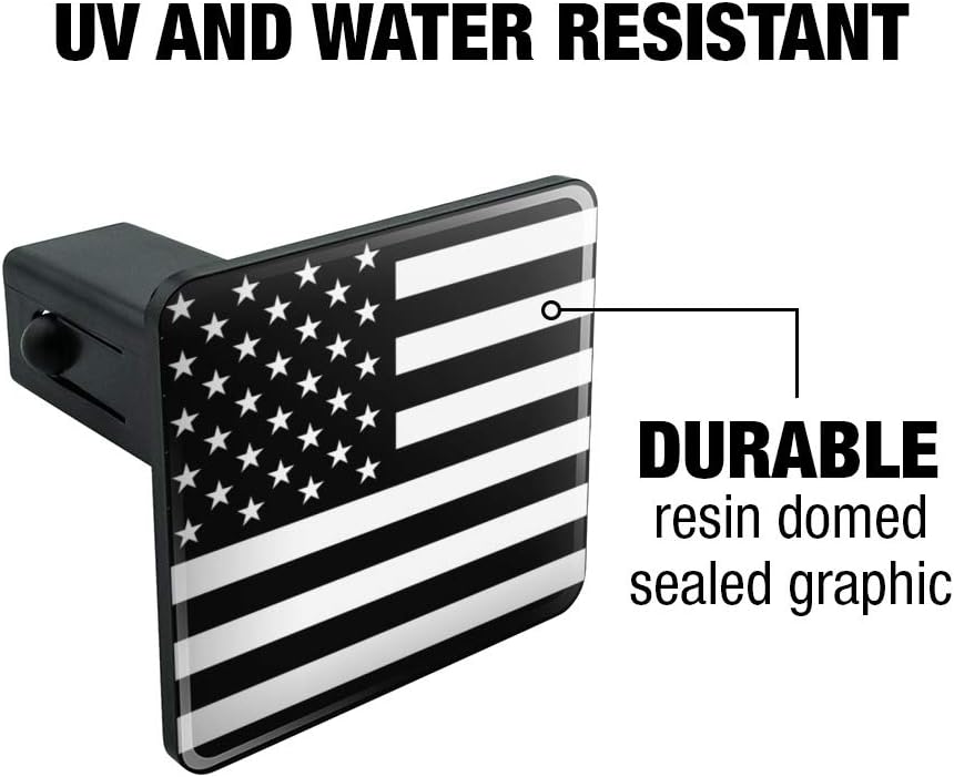 GRAPHICS & MORE Subdued American USA Flag Black White Military Tactical Tow Trailer Hitch Cover Plug Insert 1 1/4 inch (1.25")