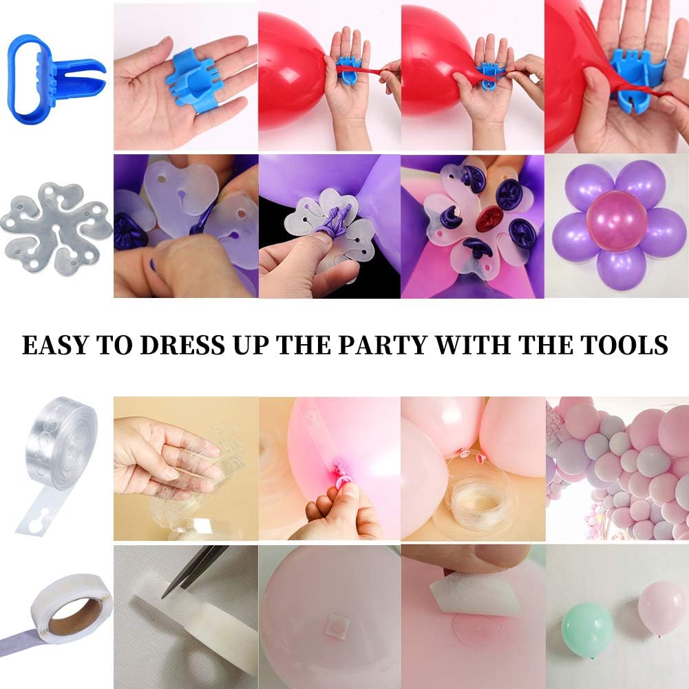 Growsun Balloons Pump Kit Electric Balloon Garland Arch Kit Air Blower Inflator for Party Decoration w/Ballons Tape Strip, Purple