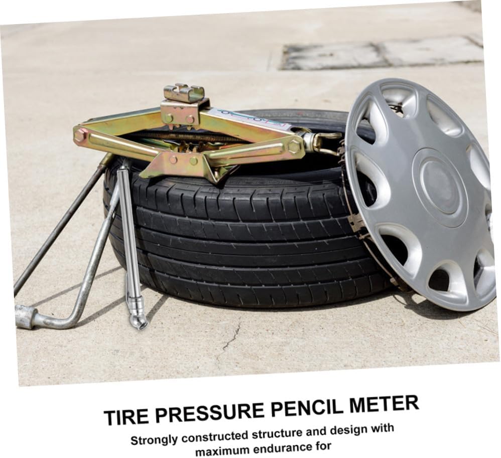 Car Tire Pressure Pen 5pcs Portable Pencil Tire Gauge Silver for Cars and Trucks Automotive Supplies