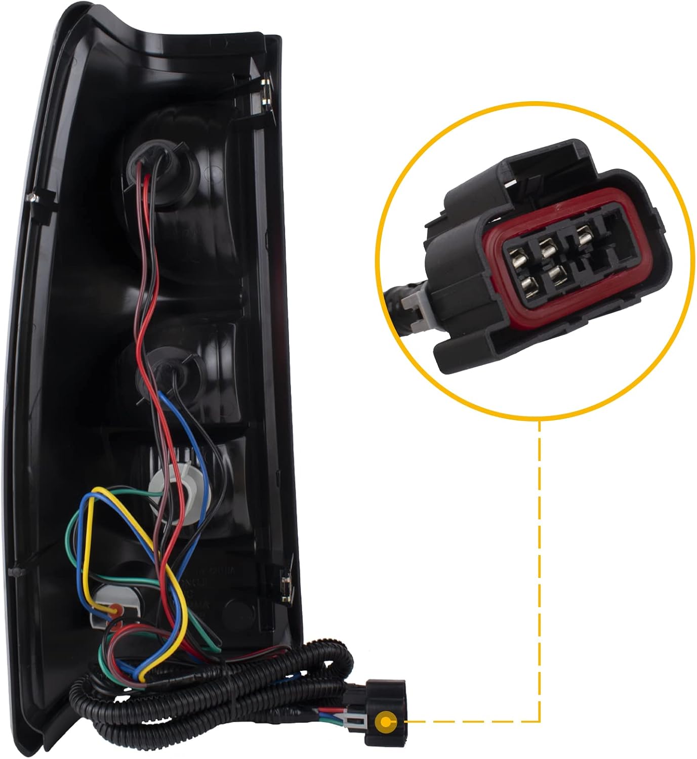 Boine Compatible With 2003 2004 2005 2006 Chevy Silverado 1500 2500 3500 Driver and Passenger Side Tail Light - Bulb and Harness Included