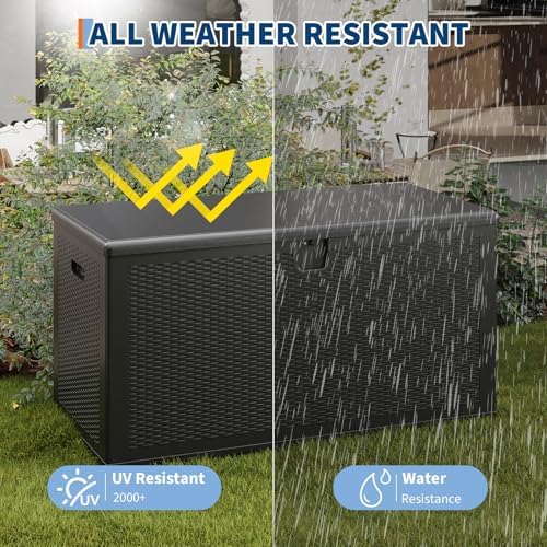 idealhouse 150 gal waterproof blow molded resin deck, side view