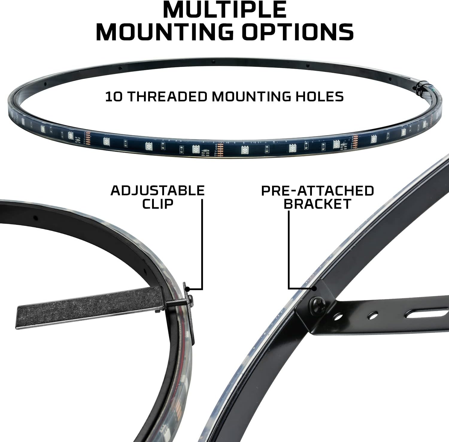LEDGlow 4pc 15.5" Million Color LED Wheel Ring Accent Lighting Kit- Fits Wheels with 15" Brakes - Heavy-Duty & Versatile Design - Waterproof Light Strip - Includes Control Box & Wireless Remote