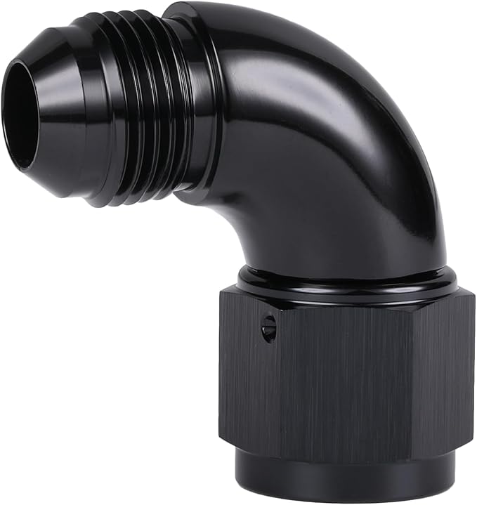 90 Degree 10AN Male to 10AN Female Swivel Full Flow Fitting Adapter Coupler - Image 5