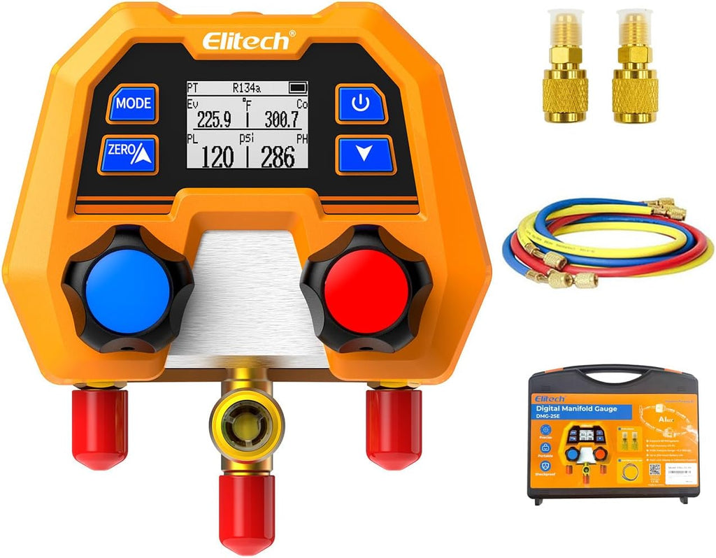 elitech hvac digital manifold gauge set dmg-2se with, main product view