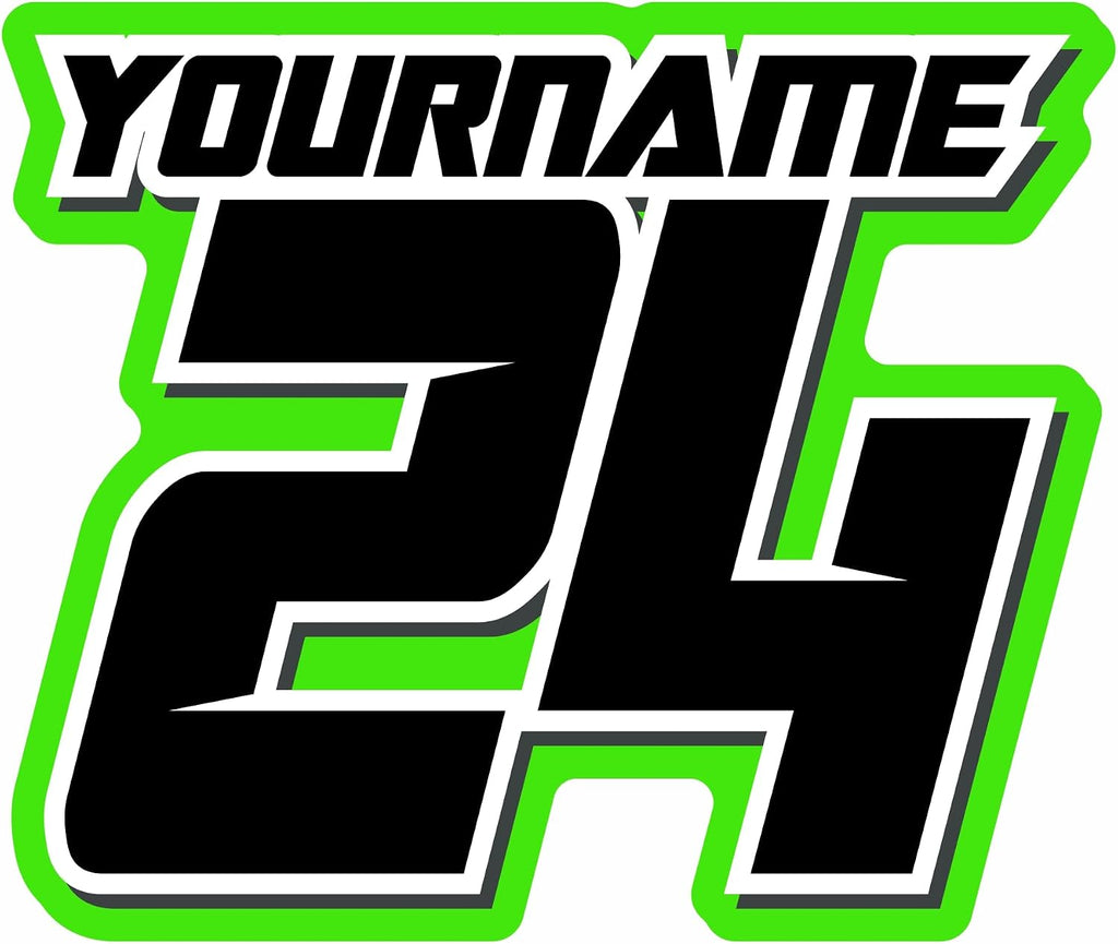 MxNumbers Custom MX ATV Number Plate Decals with Name, Set of 3 Multicolor Racing Graphics
