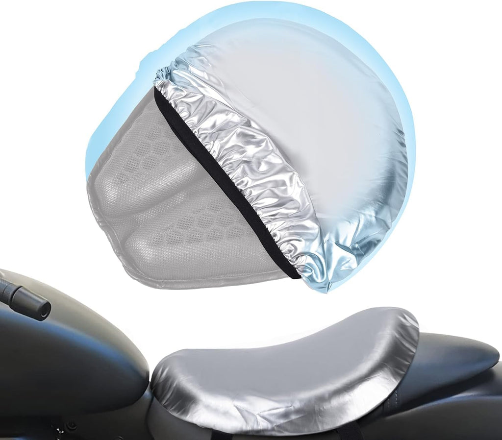 Pack of Two Motorcycle seat Cushion Protective Cover, Sunscreen, Waterproof and dustproof, Suitable for Multiple Motorcycle seat Cushions
