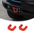 Linskip for Capable Steel Bumper Tow Hook Covers Fit for 2021-2026 Ford Bronco Accessories, Tow Hook Rubber Sleeve Protectors for Bronco Exterior Accessories(Red)