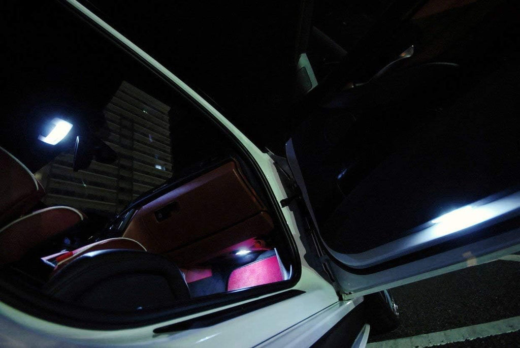 iJDMTOY Xenon White LED Step Courtesy Lights Compatible With BMW E39 5 Series, E53 X5, Z8, Powered by 3W 18-SMD LED Lights, Replace OEM Footwell, Side Door Lamps