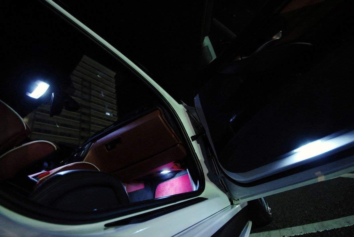 iJDMTOY Xenon White LED Step Courtesy Lights Compatible With BMW E39 5 Series, E53 X5, Z8, Powered by 3W 18-SMD LED Lights, Replace OEM Footwell, Side Door Lamps