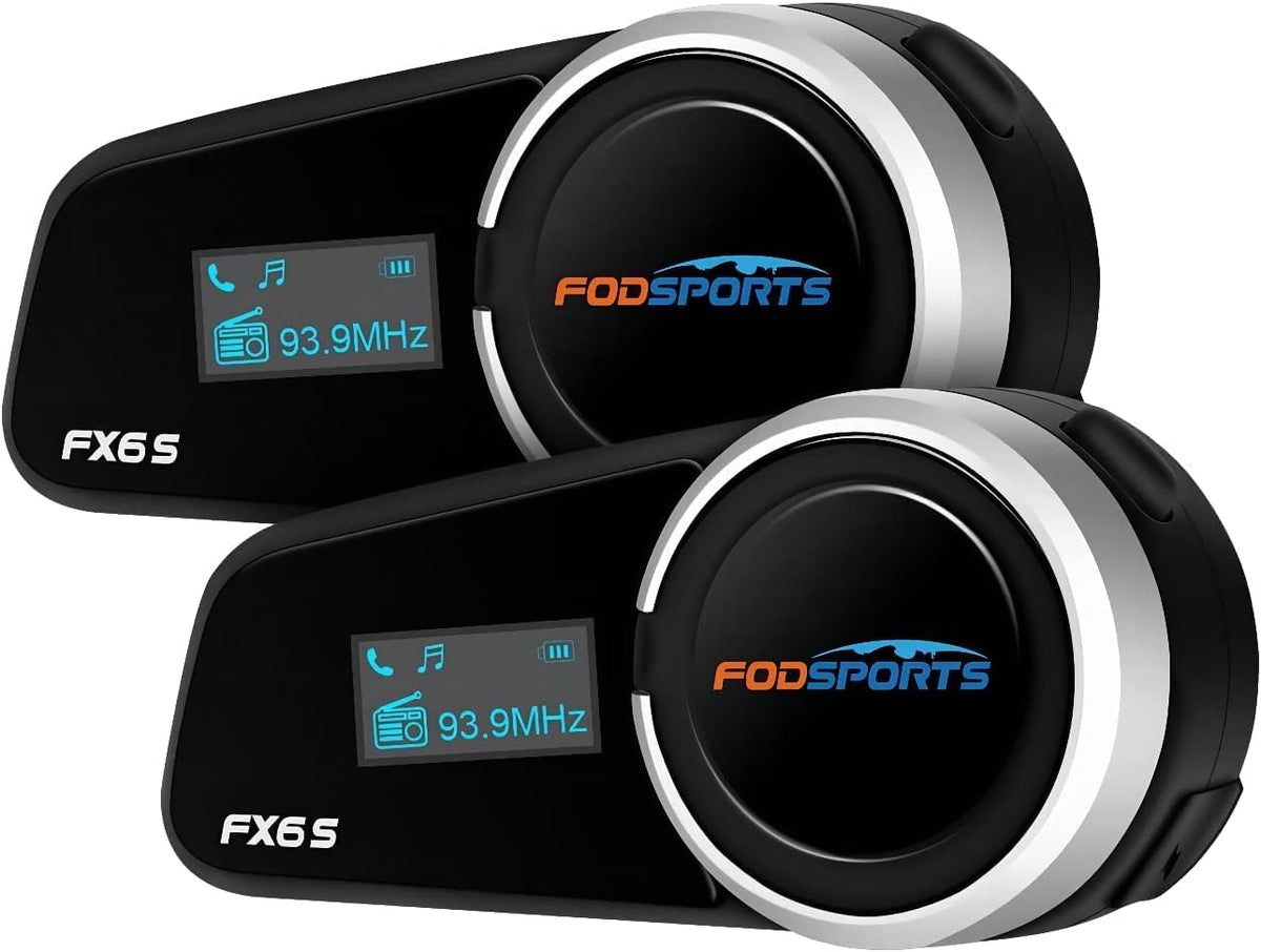 Fodsports FX6S Bluetooth Motorcycle Headset, 6-Way Motorbike Intercom Bluetooth